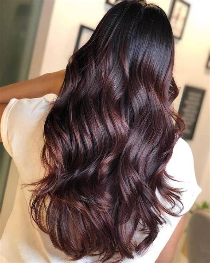 dark burgundy brown hair