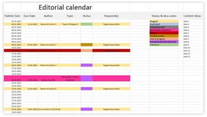 Editorial Calendar