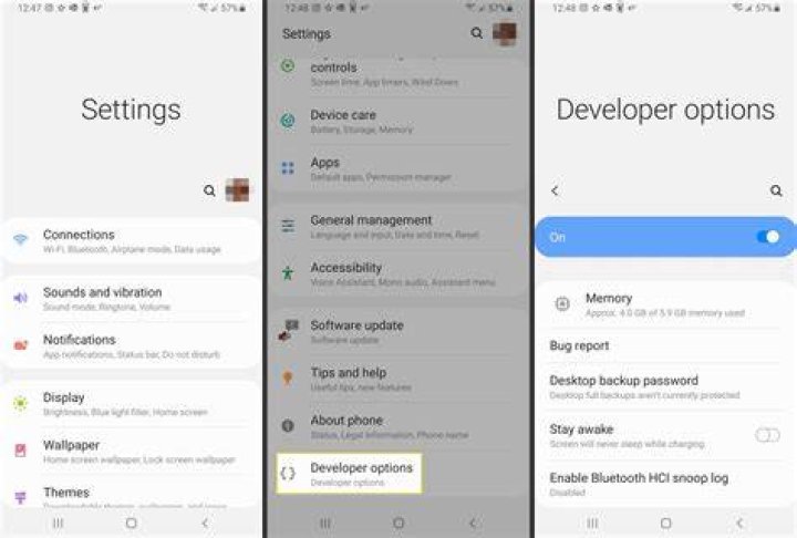 enable developer options android
