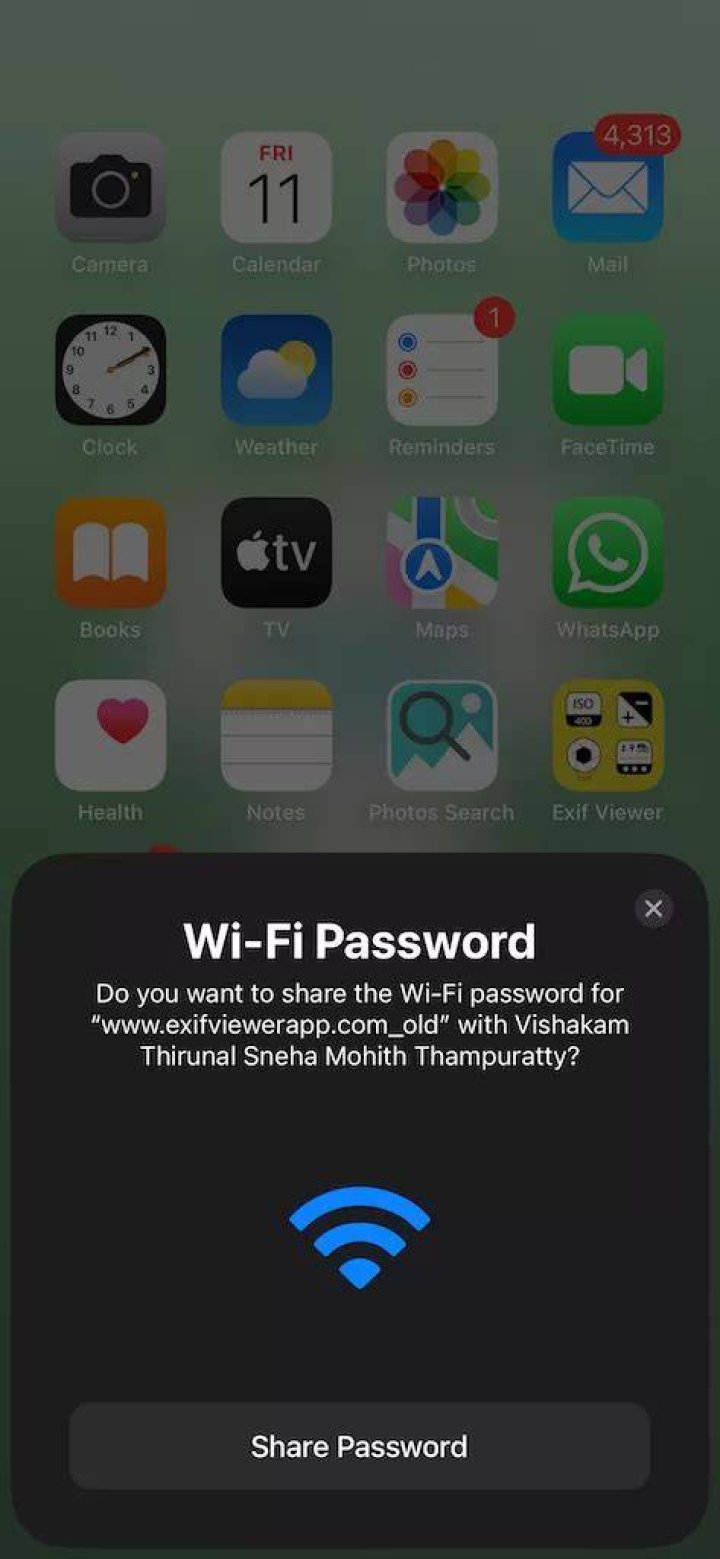 Wi-Fi password sharing
