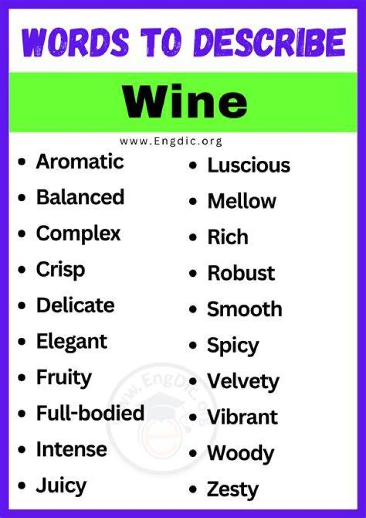 words to describe wine